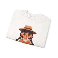 Cartoon Girl in Traditional Poncho Peru Unisex Sweatshirt