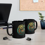 Colorful Quetzalcoatl Sun Serpent Glyph Style Black Mug