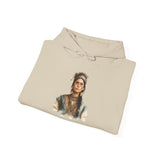 Inca Warrior Woman Watercolor Portrait and Tribal Jewelry Unisex Hoodie
