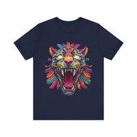 Rainbow Jaguar Mask Comic Style Unisex T-Shirt
