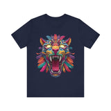 Rainbow Jaguar Mask Comic Style Unisex T-Shirt
