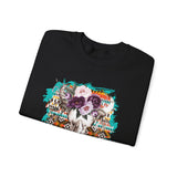 Aztec Floral Cow Skull on Turquoise Pattern Unisex Sweatshirt