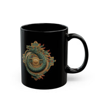 Quetzalcoatl Feathered Sun Glyph Black Mug