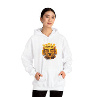 Golden Warrior Mask Andean Glyph Style Unisex Hoodie