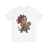Chibi Aztec Warrior with Baby Quetzalcoatl Serpent Unisex T-Shirt