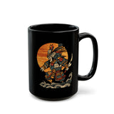 Aztec Samurai Wave Style Black Mug 11oz