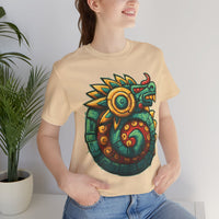 Colorful Quetzalcoatl Sun Serpent Glyph Style Unisex T-Shirt