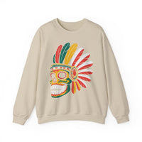 Aztec Feathered Skull Fiesta Illustration Unisex Sweatshirt