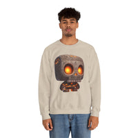 Glow-Eyed Tribal Stone Skull Unisex Sweatshirt