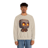 Glow-Eyed Tribal Stone Skull Unisex Sweatshirt