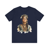 Inca Warrior Woman Watercolor Portrait and Tribal Jewelry Unisex T-Shirt