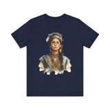 Inca Warrior Woman Watercolor Portrait and Tribal Jewelry Unisex T-Shirt