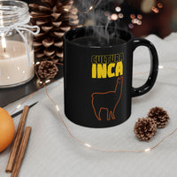 Sacred Inca Llama Emblem Black Mug