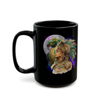 Aztec Quetzalcoatl Priestess Under Moon Black Mug