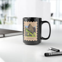 Stamp Machu Picchu Peru Black Mug