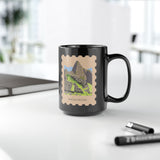 Stamp Machu Picchu Peru Black Mug