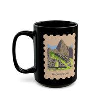 Stamp Machu Picchu Peru Black Mug