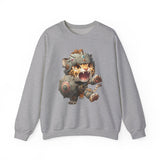 Chibi Mayan Jaguar Warrior with Tribal Shield Unisex Sweatshirt