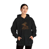 Tribal Volcano with Smoke Spirals Glyph Style Unisex Hoodie