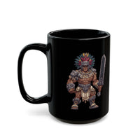 Obsidian Blade Fighter Pixel Art Black Mug
