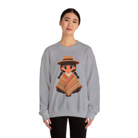 Cartoon Girl in Traditional Poncho Peru Unisex Sweatshirt