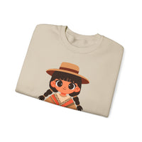 Cartoon Girl in Traditional Poncho Peru Unisex Sweatshirt