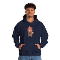 Chibi Maya Warrior and Sacred Monkey Unisex Hoodie