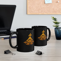 Tribal Volcano Spiral Smoke Glyph Style Black Mug