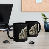 Ancient Andes Stone Colossus Graphic Black Mug