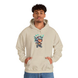 Cyber Aztec Chibi Warrior Neon Style Unisex Hoodie