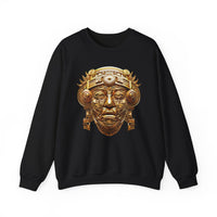 Aztec Golden Solar Deity Mask Unisex Sweatshirt