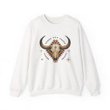 Western Longhorn Cosmic Totem Illustration Unisex Sweatshirt