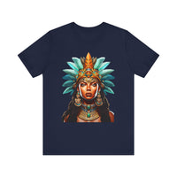 Aztec Royal Warrior Queen Portrait Illustration Unisex T-Shirt