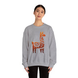 Inca Llama Rock Carving Style Unisex Sweatshirt