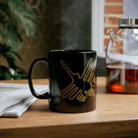 Nazca Lines Style Bird Black Mug