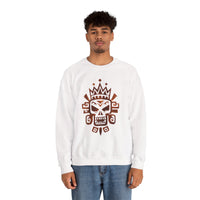 Ah Puch Mayan Skull Crown Glyph Style Unisex Sweatshirt