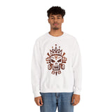 Ah Puch Mayan Skull Crown Glyph Style Unisex Sweatshirt