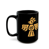 Aztec Eagle Warrior Symbol Illustration Black Mug