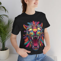Rainbow Jaguar Mask Comic Style Unisex T-Shirt