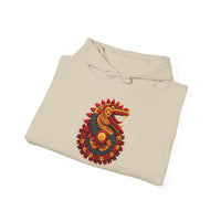 Quetzalcoatl Feathered Sun Serpent Glyph Style Unisex Hoodie