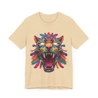 Rainbow Jaguar Mask Comic Style Unisex T-Shirt