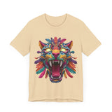 Rainbow Jaguar Mask Comic Style Unisex T-Shirt