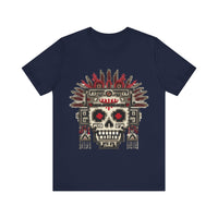 Pixel Art Aztec Skull Totem Unisex T-Shirt