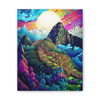 Machu Picchu Psychedelic Stone City Canvas