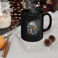 Urban Feather Headdress Graffiti Black Mug