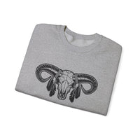 Aztec Western Bull Skull Longhorn Illustration Unisex Sweatshirt