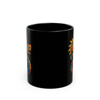 Aztec Serpent God Quetzalcoatl Modern Tribal Style Black Mug