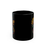 Aztec Serpent God Quetzalcoatl Modern Tribal Style Black Mug