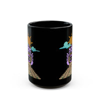 Eye of the Sun Pyramid Illustration Black Mug