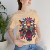 Rainbow Jaguar Mask Comic Style Unisex T-Shirt
